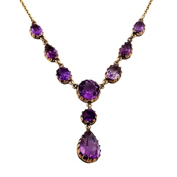 9ct Gold Amethyst Necklace